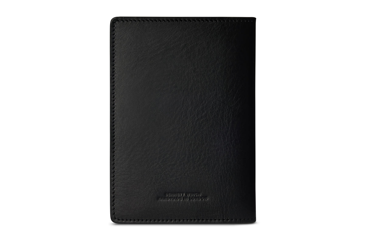 Passport Wallet Black Leather Passport Cover Winch