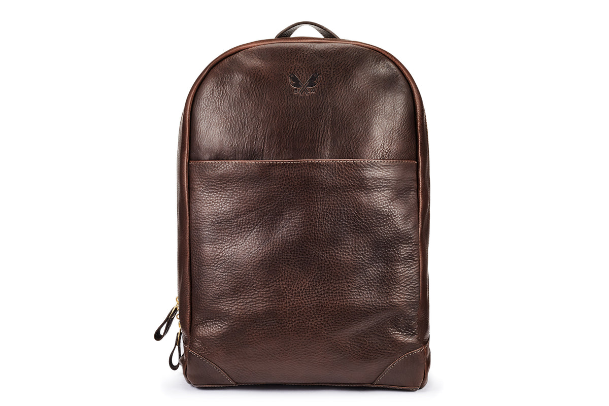 Tan leather backpack mens store