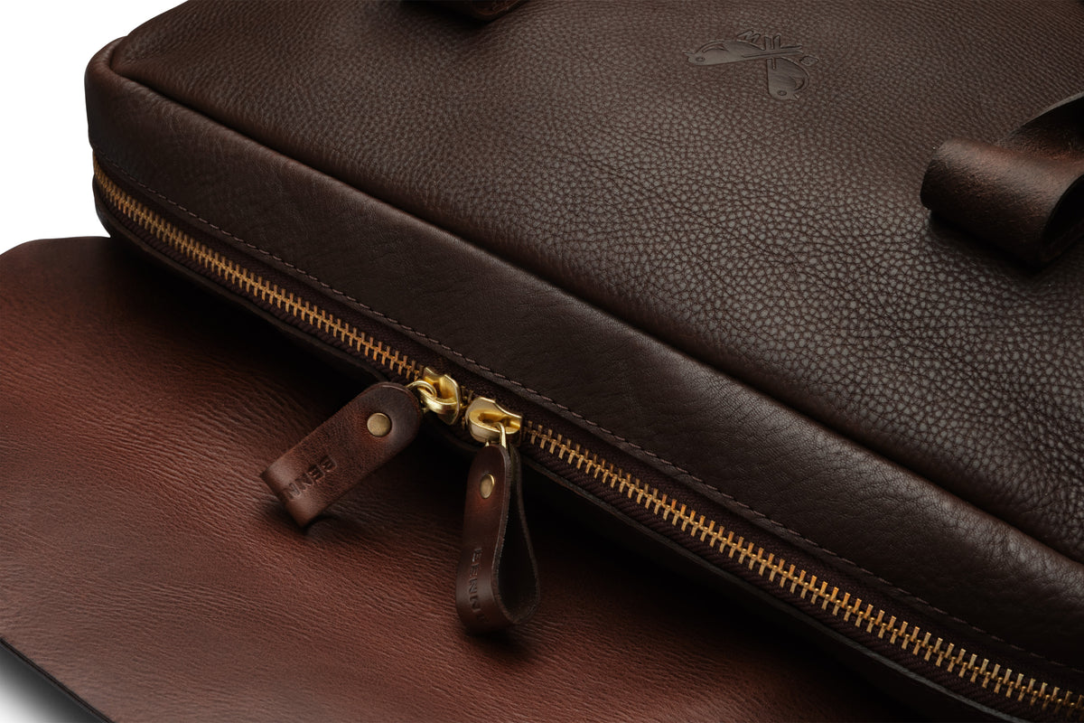 Brown Leather Briefcase | Handmade Genuine Leather | Bennett Winch