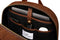 organizers compartments in luxury brown suede backpack