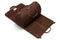 suit carrier holdall open view in brown suede