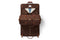 garment bag and duffel bag open view in brown suede
