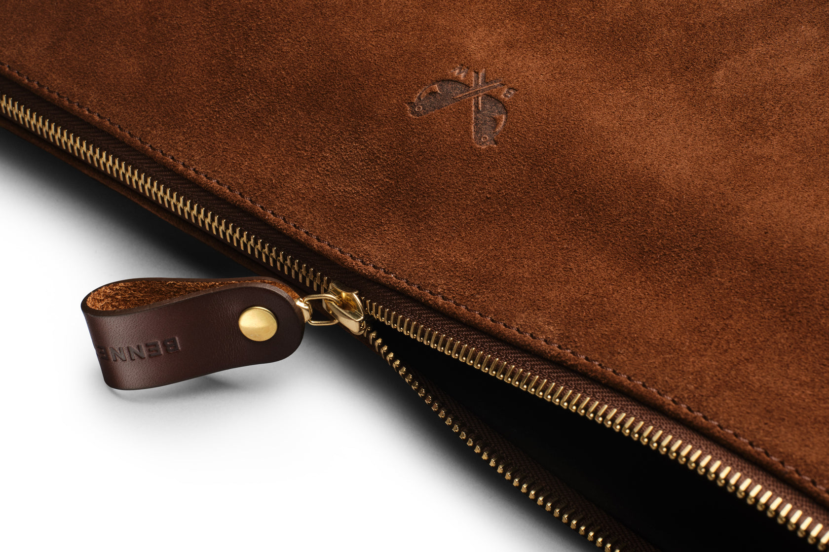 Suede Flight Folio - Tobacco Brown