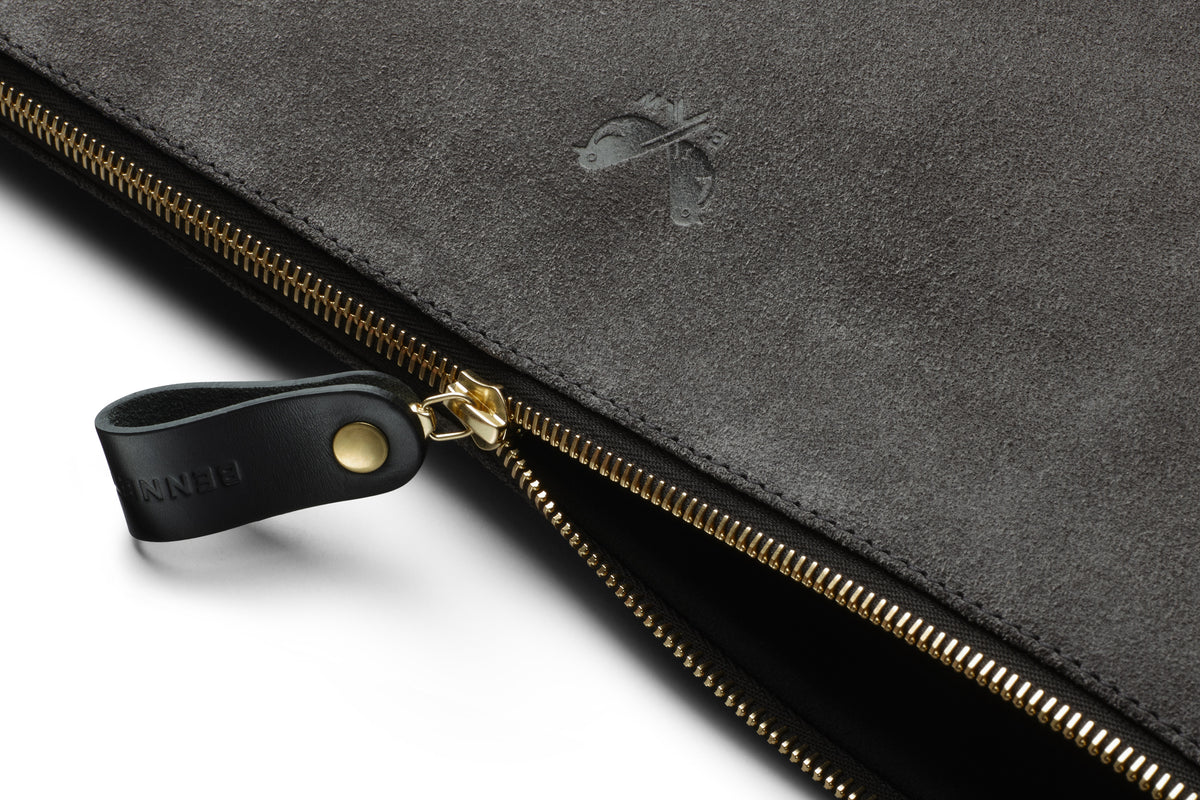 Suede Flight Pouch - Storm Grey