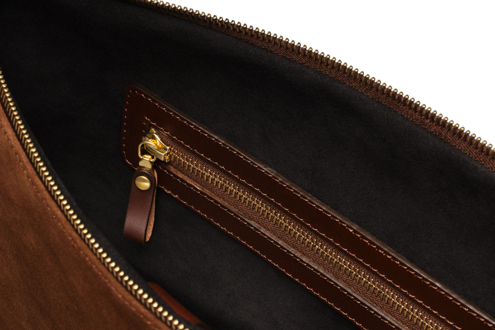 Suede Flight Folio - Tobacco Brown