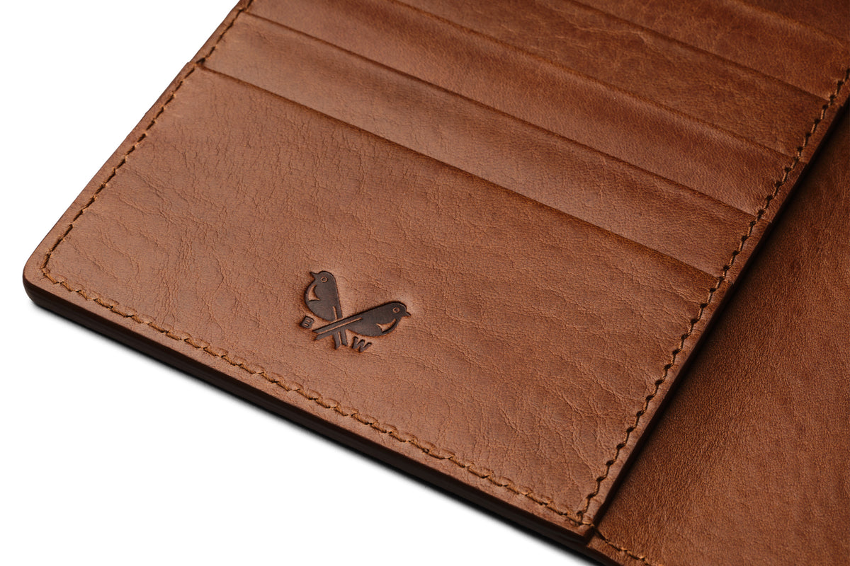 Suede Passport Wallet - Tobacco Brown