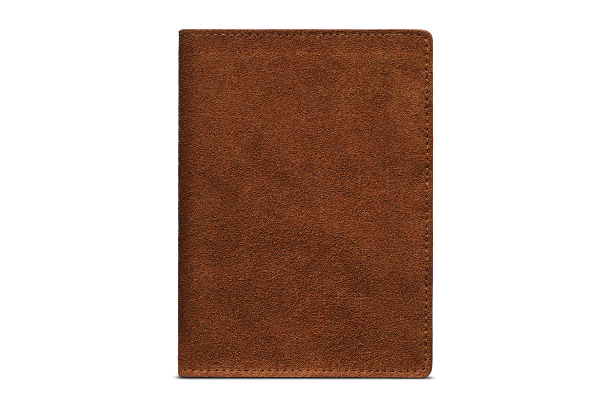 Suede Passport Wallet - Tobacco Brown