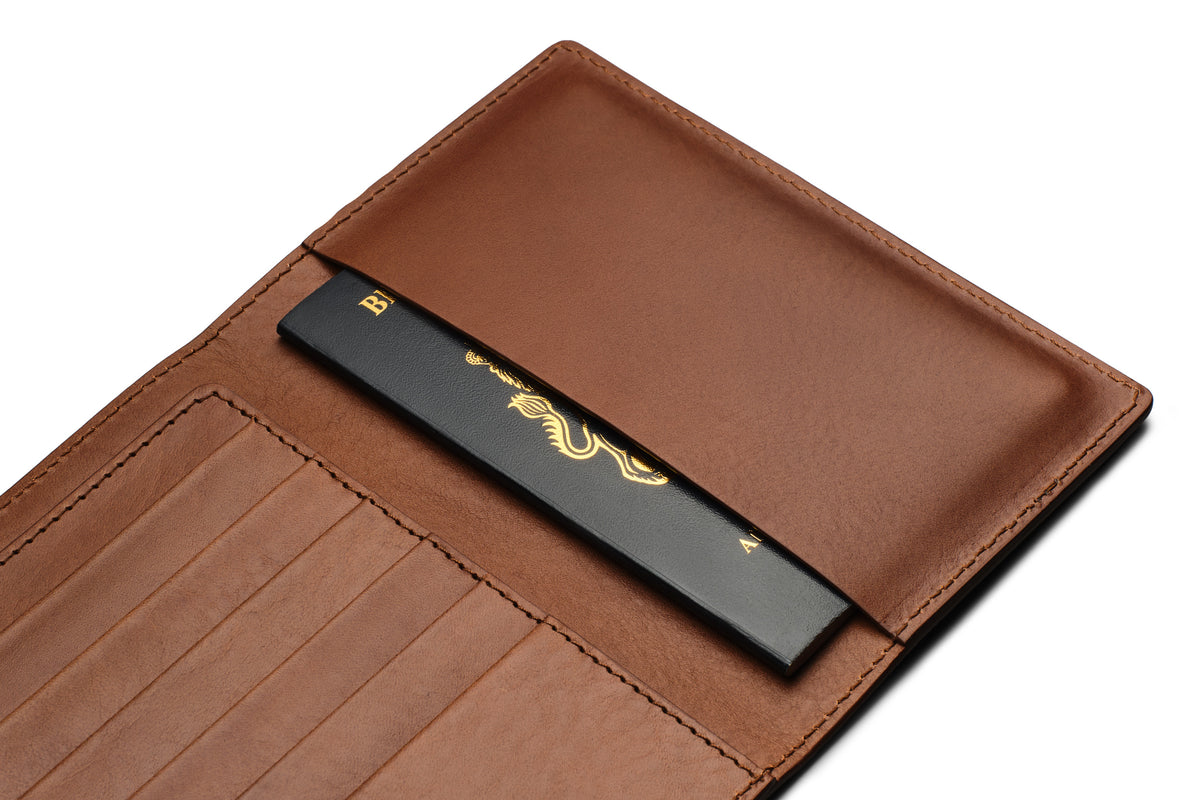Suede Passport Wallet - Tobacco Brown