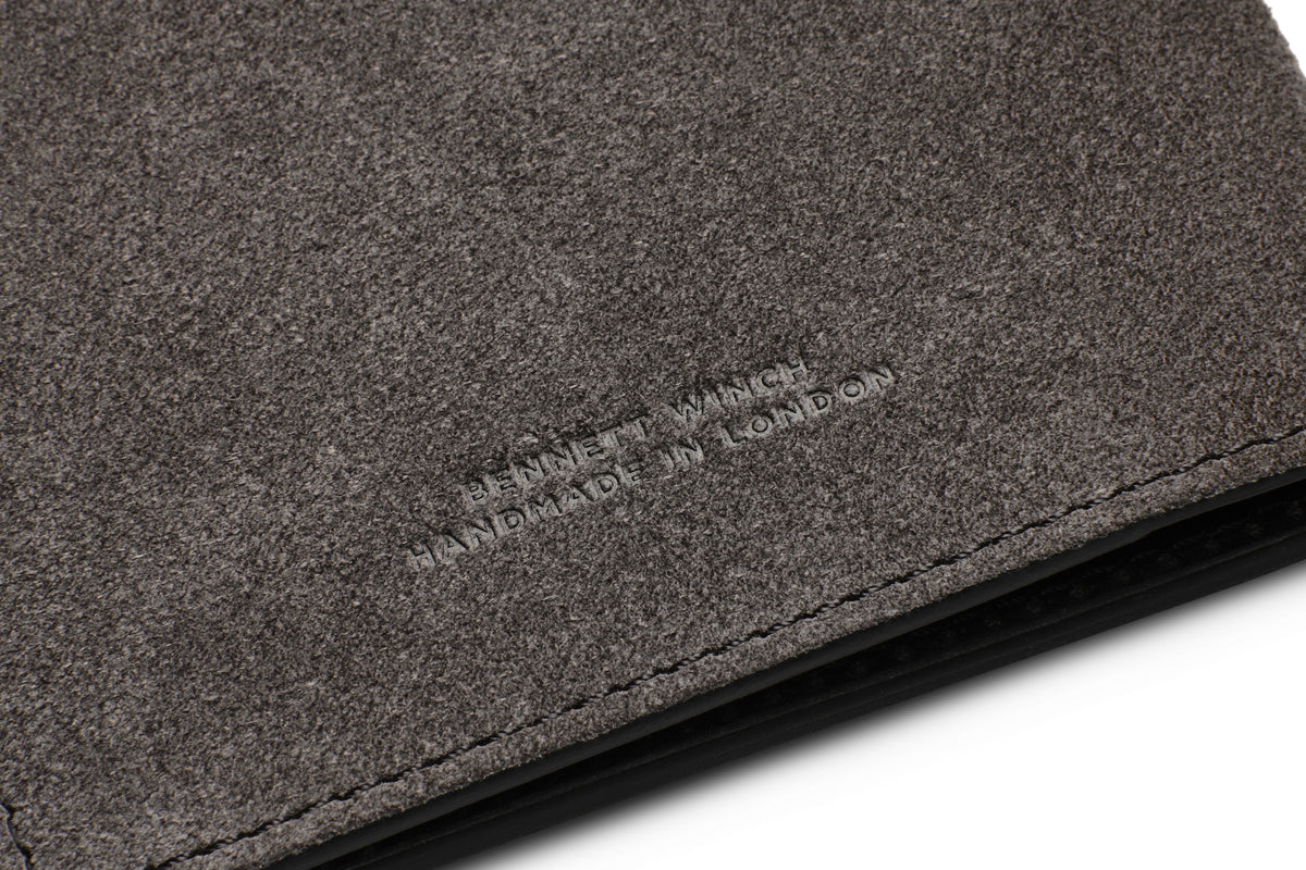 Suede Passport Wallet - Storm Grey