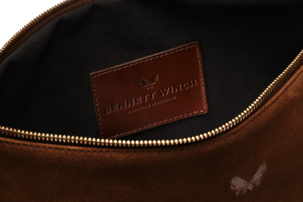 Suede Flight Pouch - Tobacco Brown