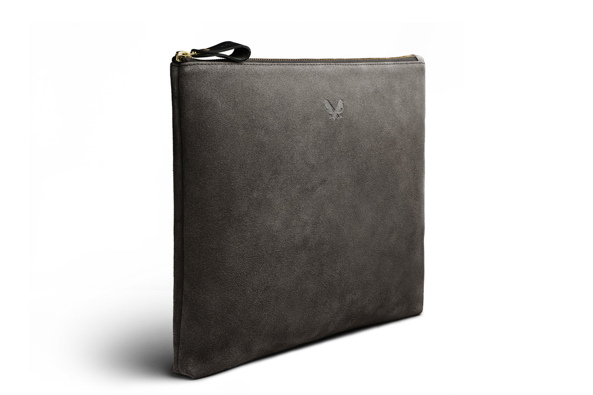 Suede Flight Pouch - Storm Grey
