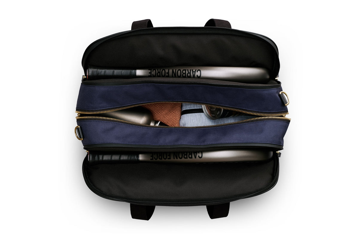top view of the luxury tennis bag 3 pockets