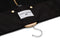 the hanger compartment of the black trifold
