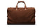 front view of brown suede trifold 