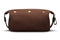backside of quality brown canvas wash bag