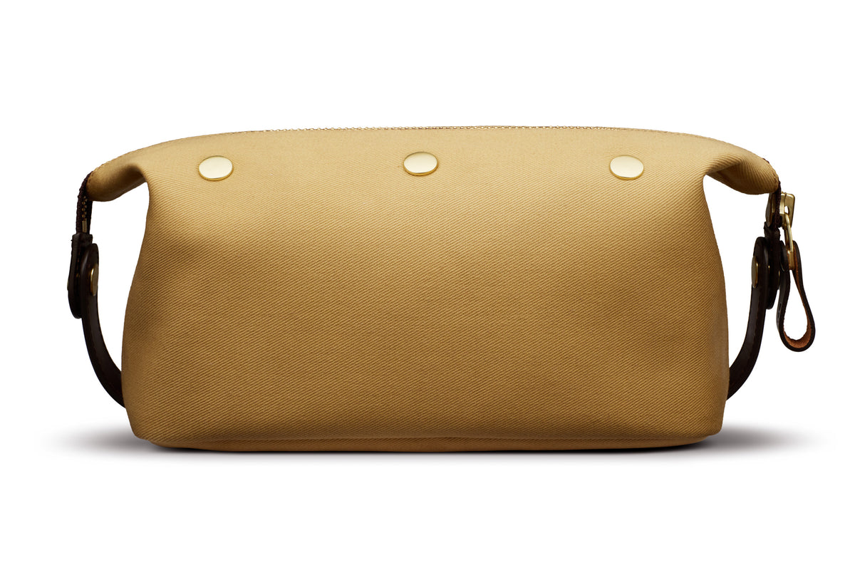 backside of luxury dopp kit 