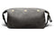 backside of quality grey suede dopp kit