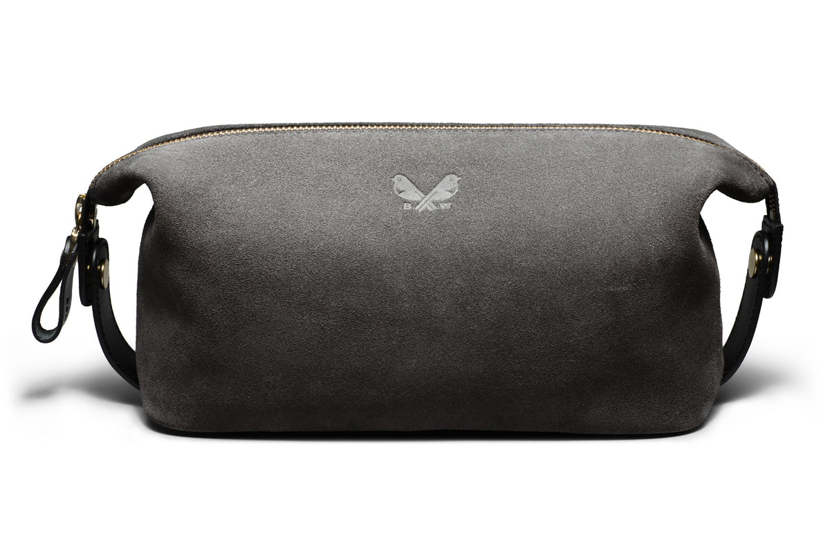 quality suede wash bag