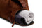 close up of the separate shoe compartment on the weekend bag
