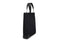 side view of slim black tote bag 