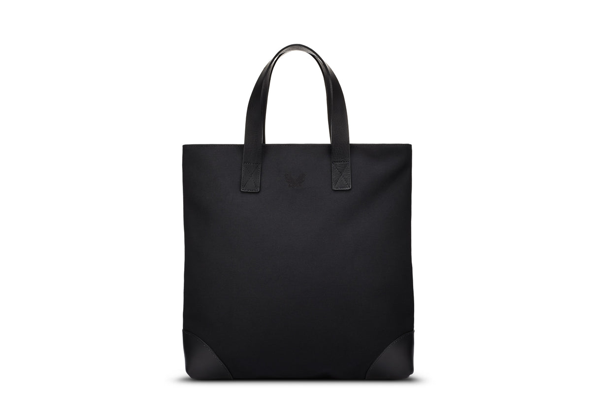 black canvas tote bag