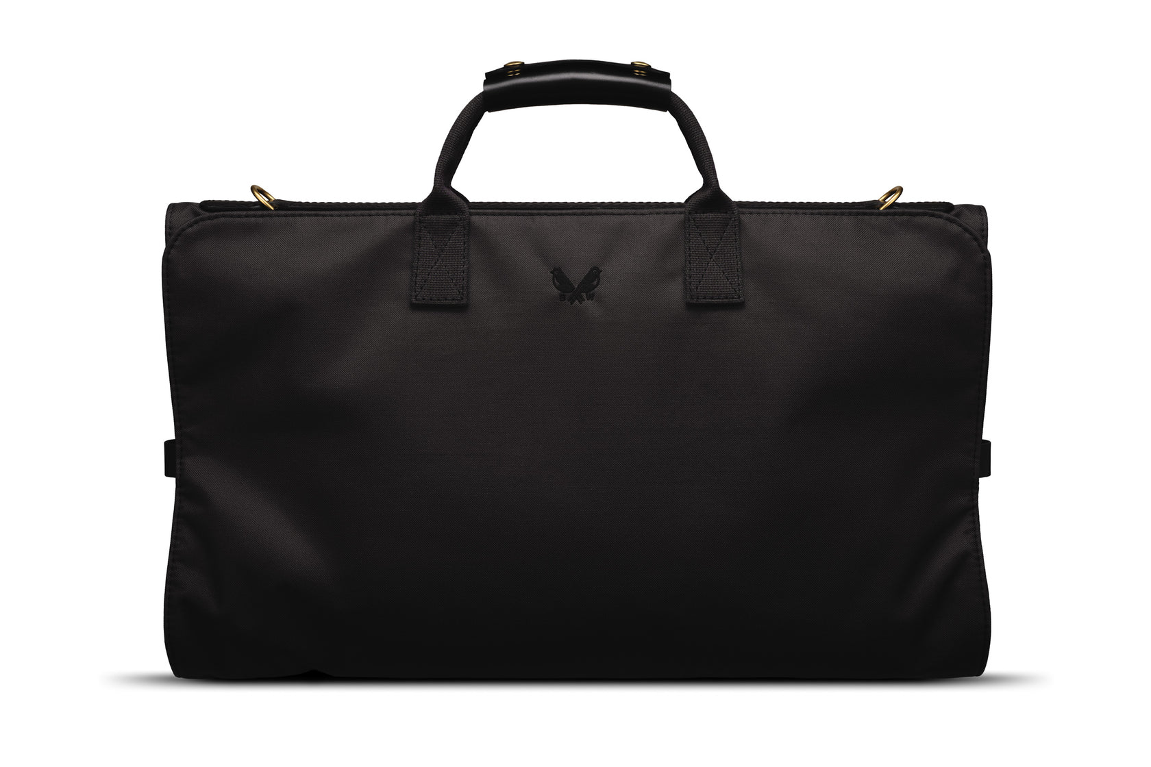 front view of luxury black trifold 