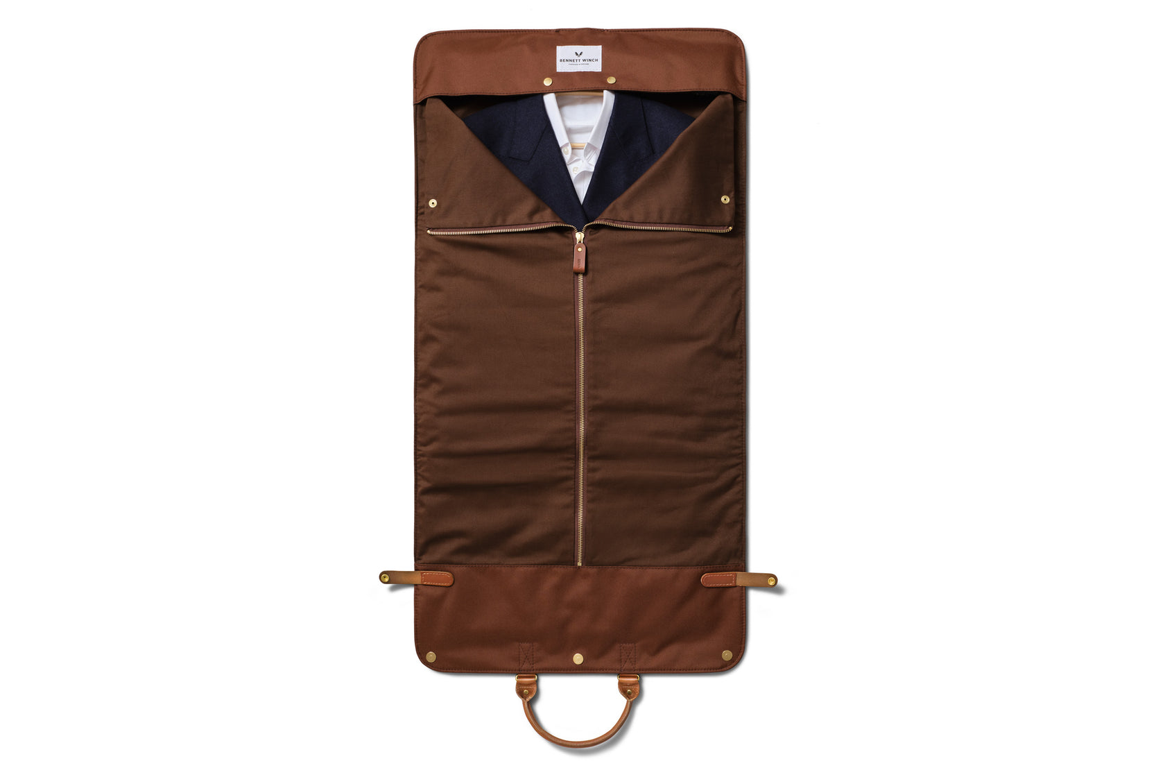 brown trifold laid out open full length