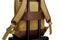 leather luggage strap on sand backpack 