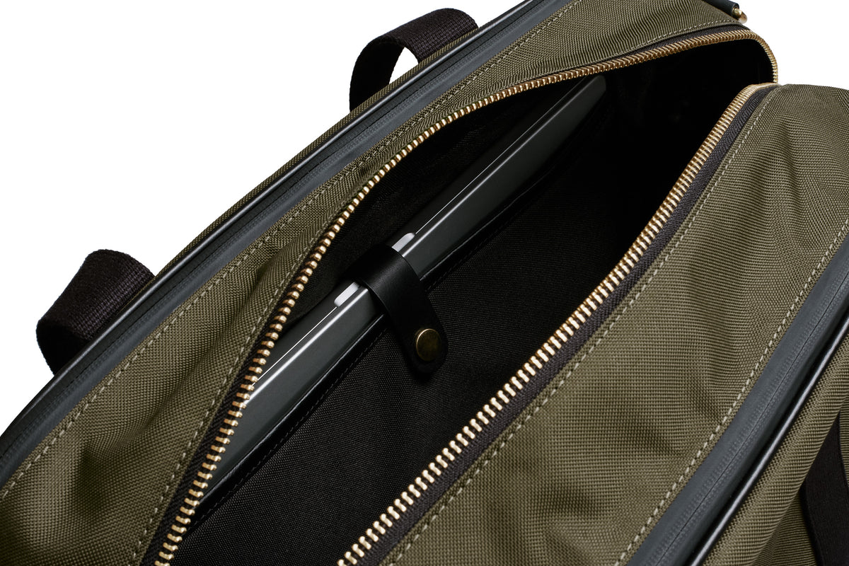workout laptop bag in green. go from the office to the gym in style.
