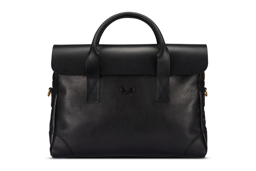 Black Leather Briefcase | Handmade Genuine Leather | Bennett Winch