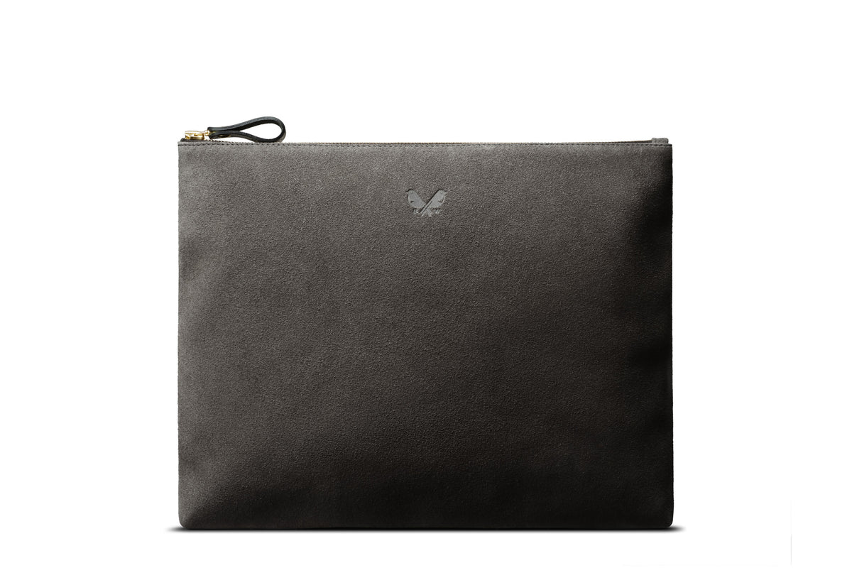 Suede Flight Pouch - Storm Grey