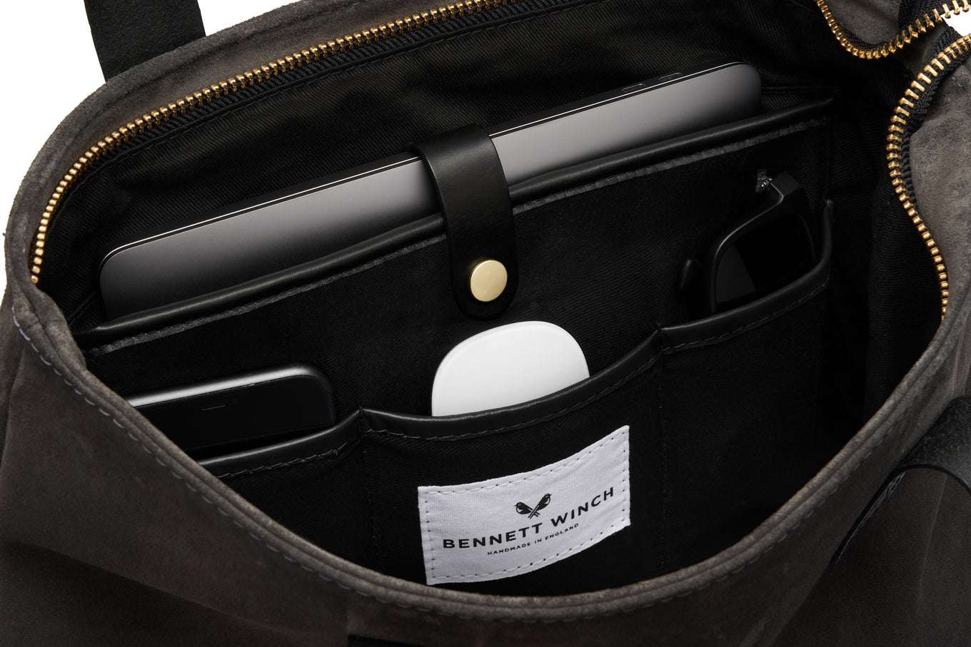 space for laptop and essentials in organized tote bag 