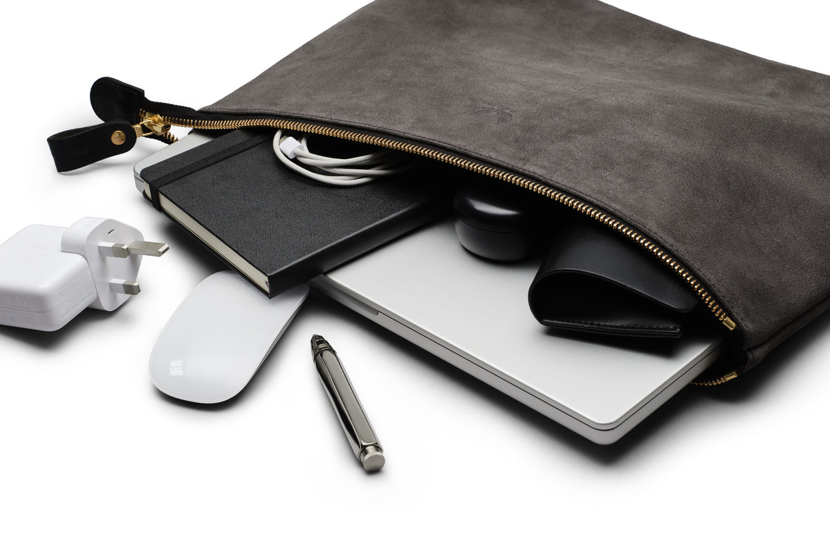 Suede Flight Folio XL - Storm Grey