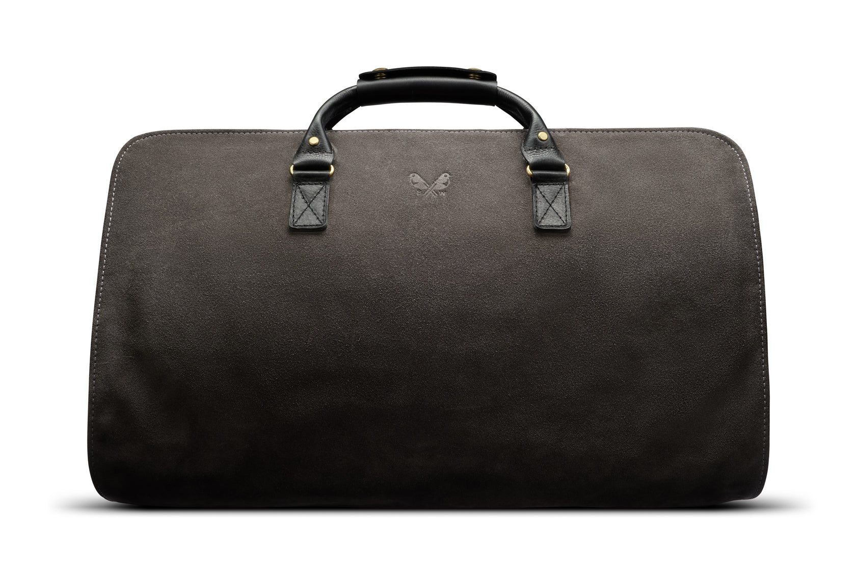 suit carrier holdall bag in grey suede