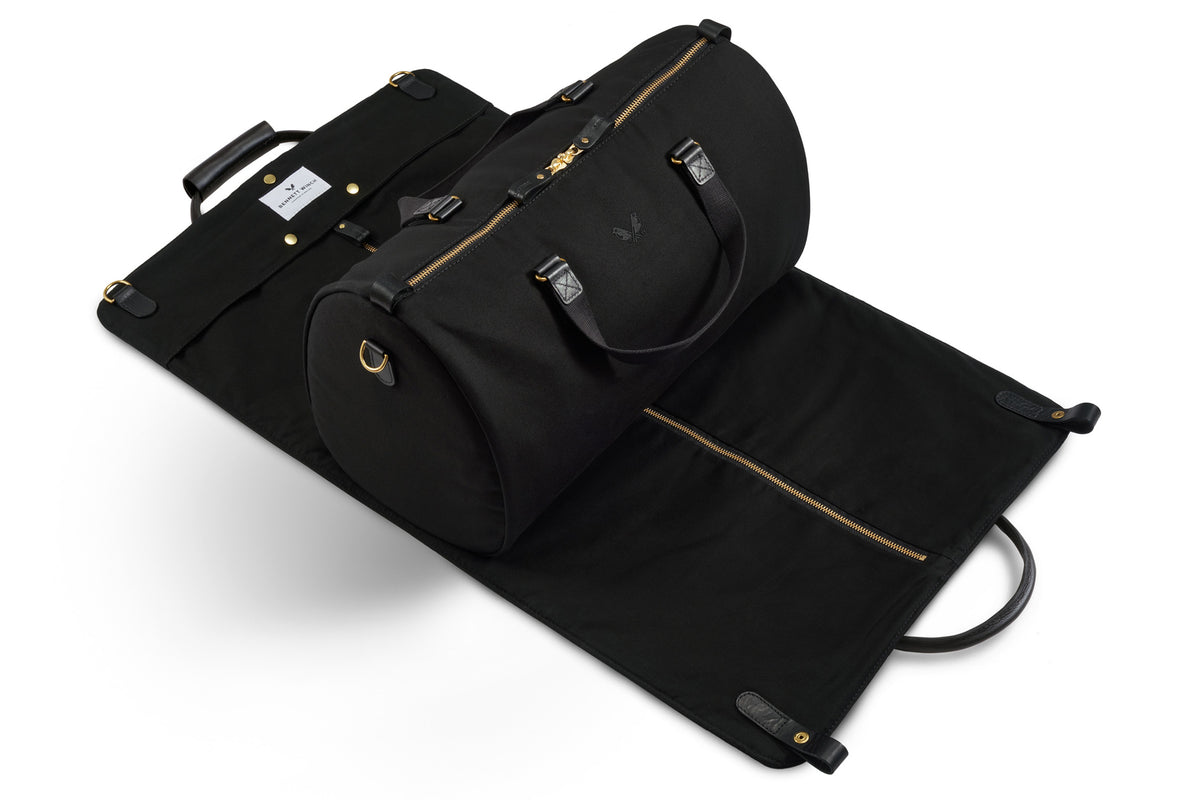 suit carrier holdall open view in grey