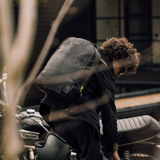 Grey Suede Backpack | Mens Waterproof Laptop Backpack
