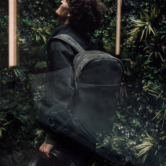 Grey Suede Backpack
