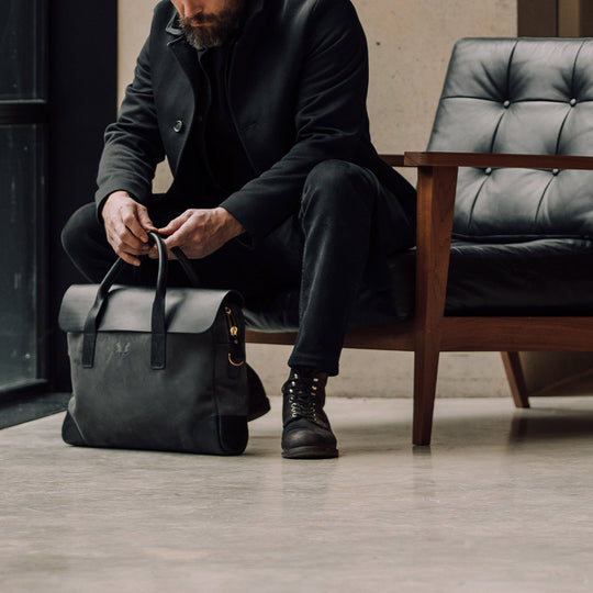 Grey Suede Briefcase | Waterproof Briefcase | Bennett Winch