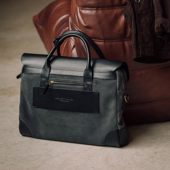 Grey Suede Briefcase | Waterproof Briefcase | Bennett Winch