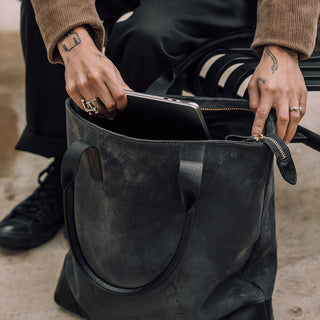 v suede tote