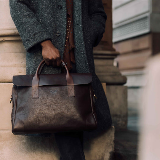Brown Leather Briefcase | Genuine Tuscan Leather