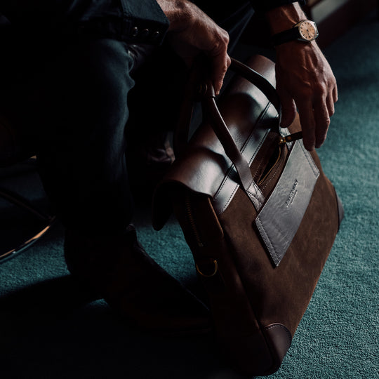 Brown Suede Briefcase | Waterproof Briefcase | Bennett Winch