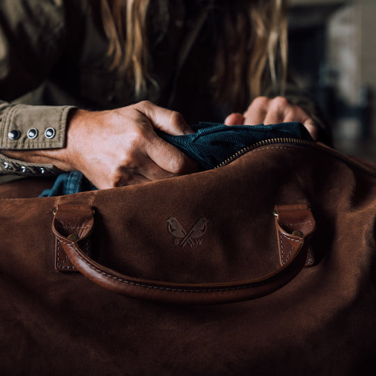 Brown Suede Weekender | Waterproof Weekend Bag