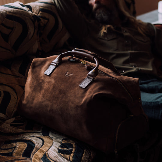 Brown Suede Weekender | Waterproof Weekend Bag