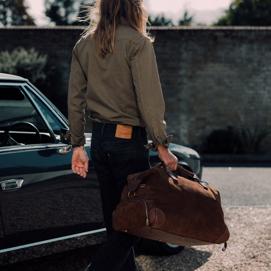 Brown Suede Weekender | Waterproof Weekend Bag