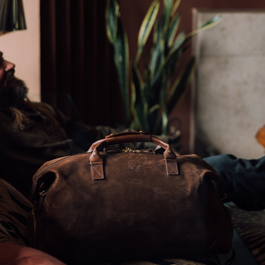 Brown Suede Weekender | Waterproof Weekend Bag