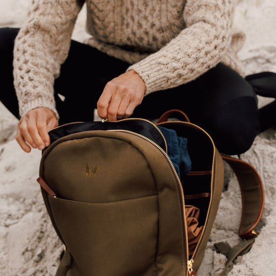 The Backpack | Olive Green Canvas Backpack for Men