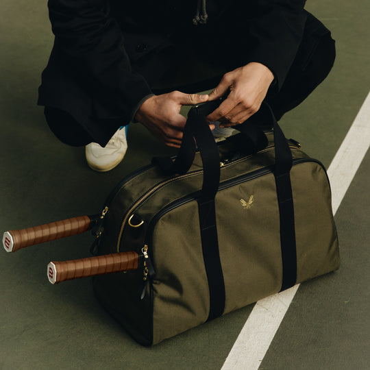 Olive Sports Duffel | Fits 2 Rackets & Laptop