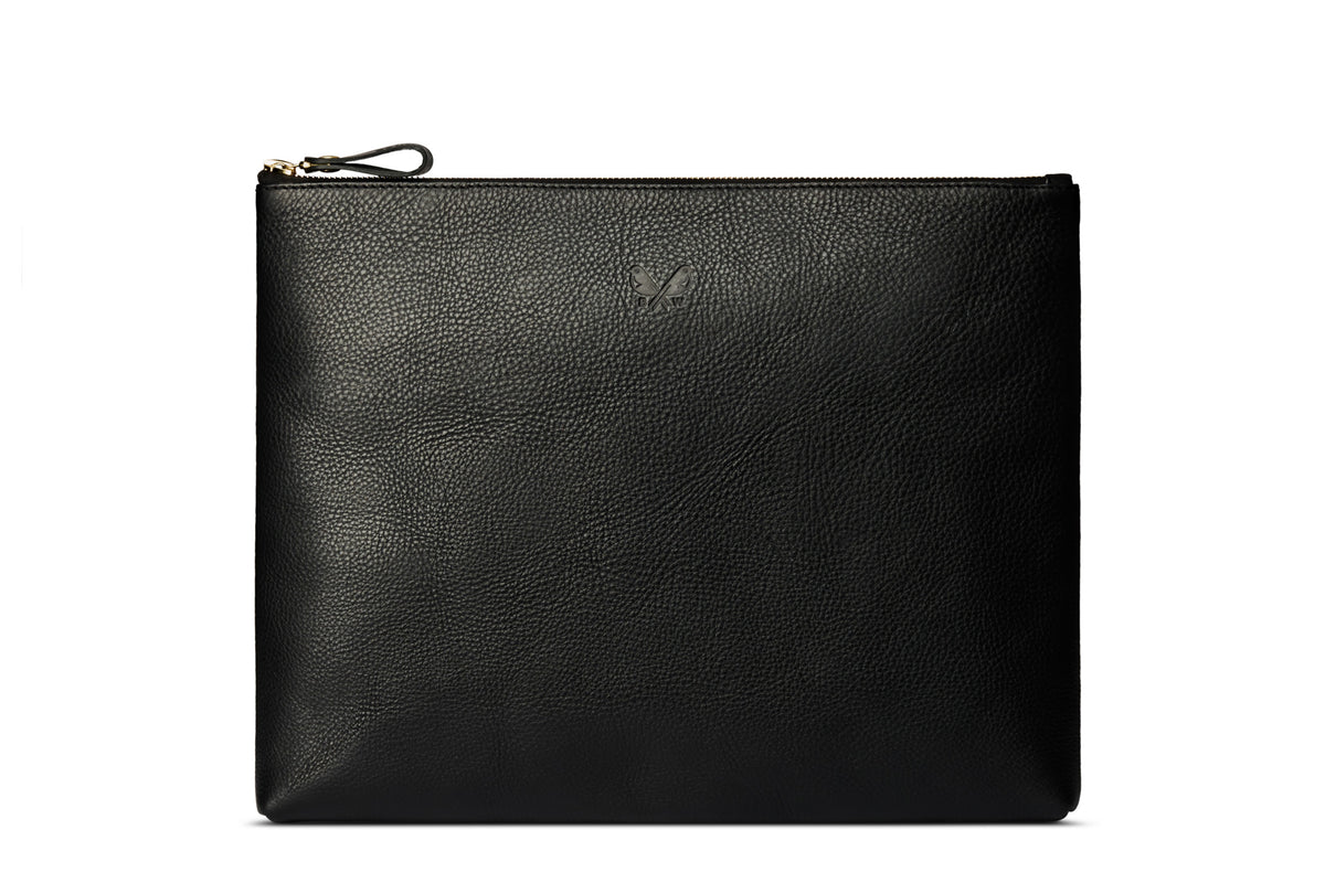 Flight Pouch - Black Leather