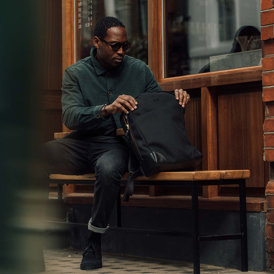 Black Canvas Backpack With Laptop Compartment